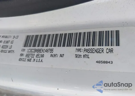 2014 Chrysler 200 Lx from USA, damaged, VIN 1C3CCBAB8EN140795